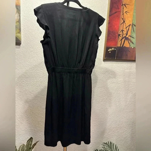 Kate Spade ruffle sleeve black mini dress size 10 - Picture 4 of 10